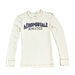 Aeropostale Men Vintage Embroidered Sweater Top Ribbed Thick